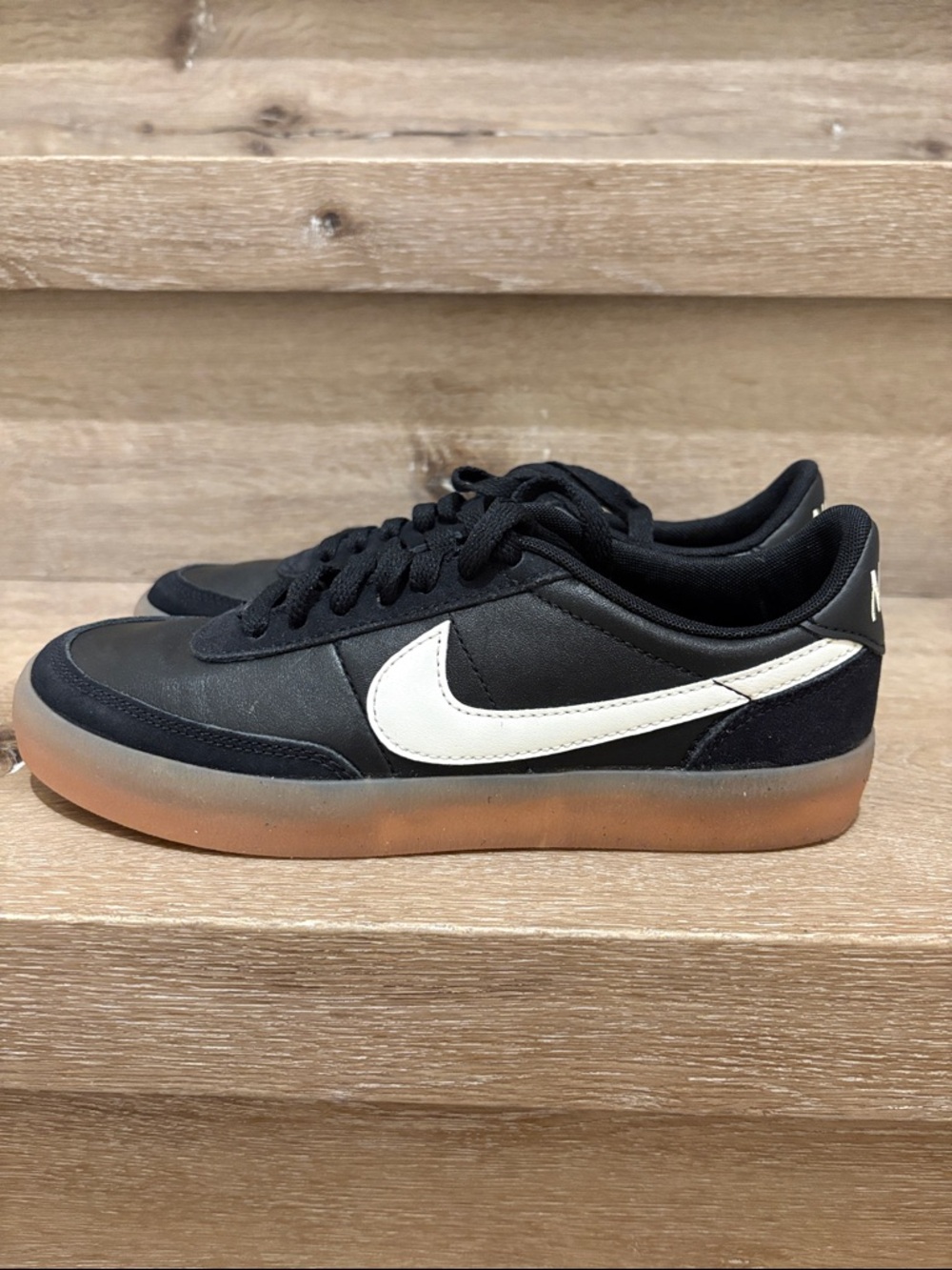 NEW [Nike] Killshot 2 Low Top Sneakers Black/Gum Yellow/Sail Womens 6.5, Youth 5 - Picture 8 of 12